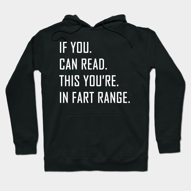 If You Can Read This You're in Fart Range Hoodie by Hunter_c4 "Click here to uncover more designs"